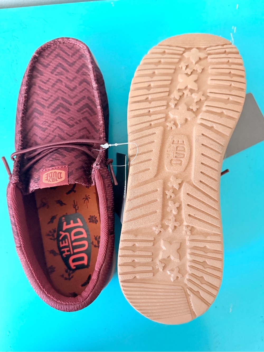 Hey Dude Kids Burgundy Slip-On Moccasins